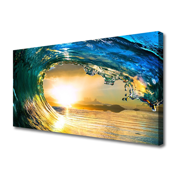Quadro su tela Onda del mare Tramonto Natura