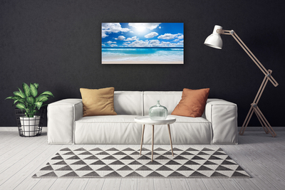 Stampa quadro su tela Paesaggio delle nuvole della spiaggia del mare