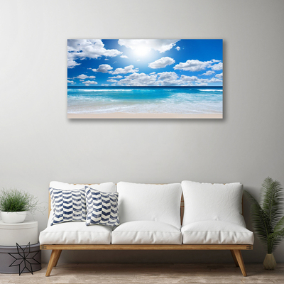 Stampa quadro su tela Paesaggio delle nuvole della spiaggia del mare