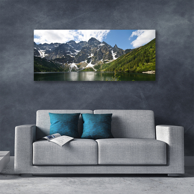 Quadro su tela Paesaggio della foresta del lago di montagna