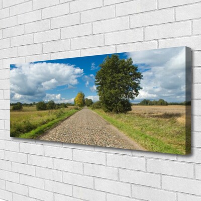 Quadro su tela Paesaggio della pavimentazione stradale del villaggio