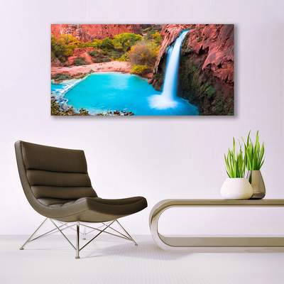 Quadro su tela Cascata di montagna della natura