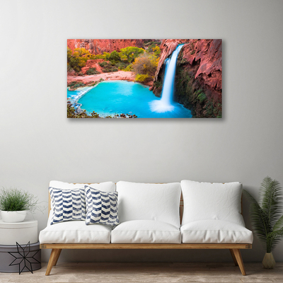 Quadro su tela Cascata di montagna della natura