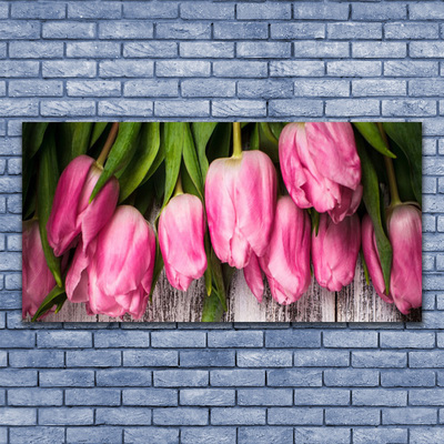 Quadro su tela Tulipani Sul Muro