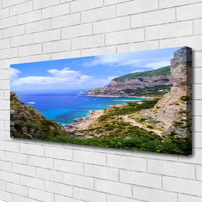 Quadro su tela Paesaggio di montagna della spiaggia del mare