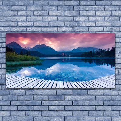 Stampa quadro su tela Paesaggio del lago di montagna
