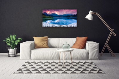 Stampa quadro su tela Paesaggio del lago di montagna