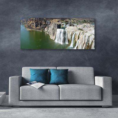 Quadro su tela Paesaggio del lago della cascata