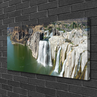 Quadro su tela Paesaggio del lago della cascata