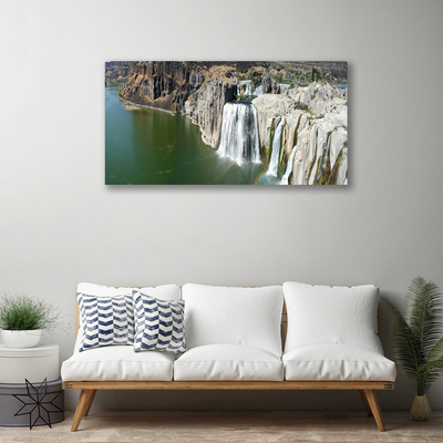 Quadro su tela Paesaggio del lago della cascata