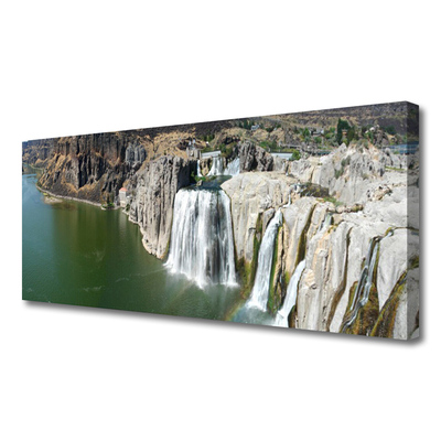 Quadro su tela Paesaggio del lago della cascata