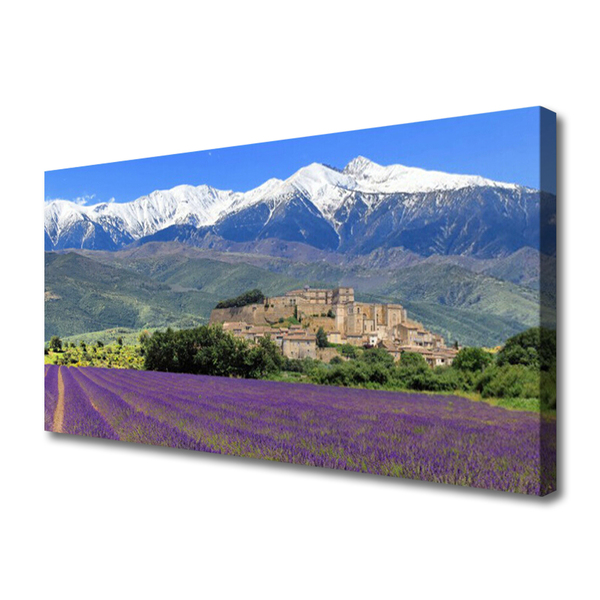 Quadro su tela Prato fiori paesaggio di montagna