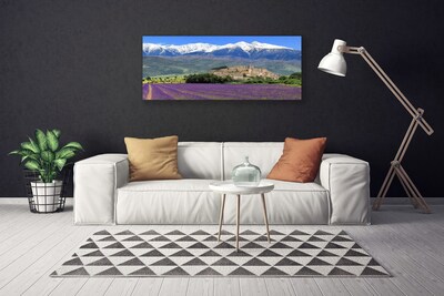 Quadro su tela Prato fiori paesaggio di montagna