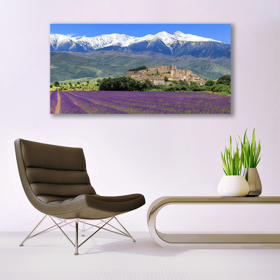 Quadro su tela Prato fiori paesaggio di montagna