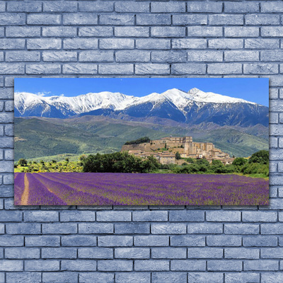 Quadro su tela Prato fiori paesaggio di montagna