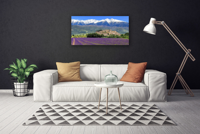 Quadro su tela Prato fiori paesaggio di montagna