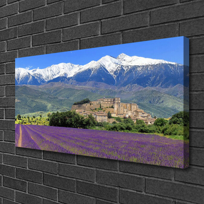 Quadro su tela Prato fiori paesaggio di montagna