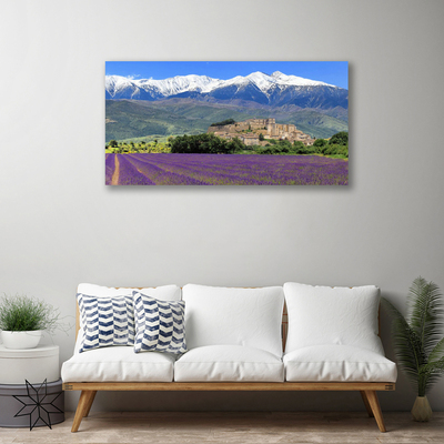 Quadro su tela Prato fiori paesaggio di montagna