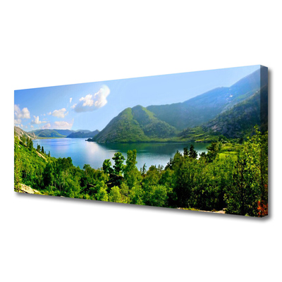 Quadro su tela Paesaggio di montagna del lago forestale