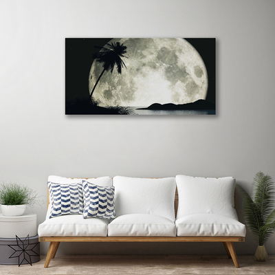 Quadro su tela Paesaggio delle palme della luna notturna