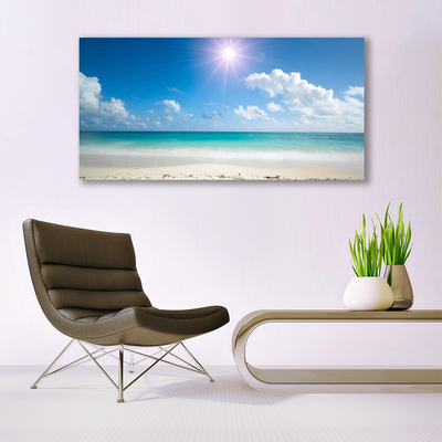 Stampa quadro su tela Paesaggio del sole della spiaggia del mare