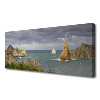 Quadro su tela Paesaggio di roccia marina