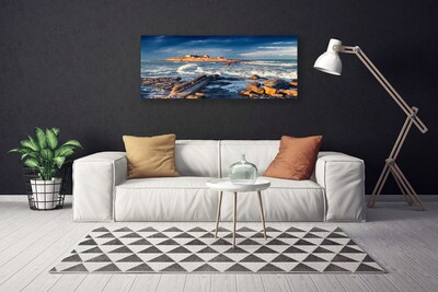 Foto quadro su tela Paesaggio di pietre di mare