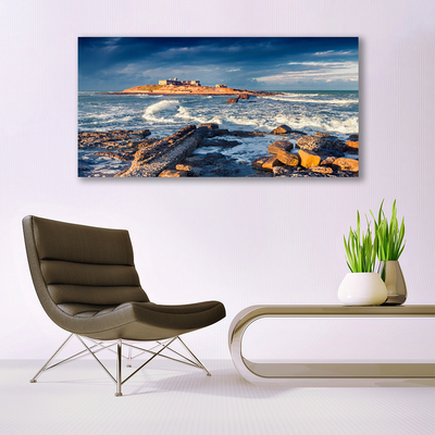 Foto quadro su tela Paesaggio di pietre di mare