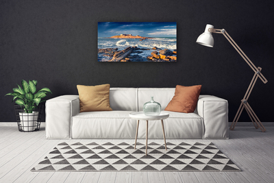 Foto quadro su tela Paesaggio di pietre di mare