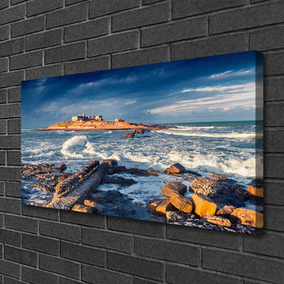 Foto quadro su tela Paesaggio di pietre di mare