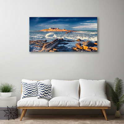 Foto quadro su tela Paesaggio di pietre di mare