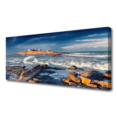 Foto quadro su tela Paesaggio di pietre di mare