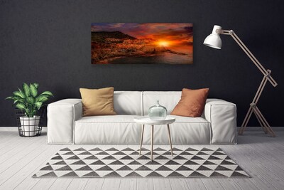 Quadro su tela Paesaggio della città di mare