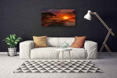 Quadro su tela Paesaggio della città di mare