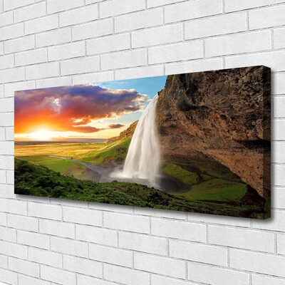 Quadro su tela Montagna della cascata della natura