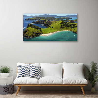 Quadro su tela Paesaggio della foresta della spiaggia del mare