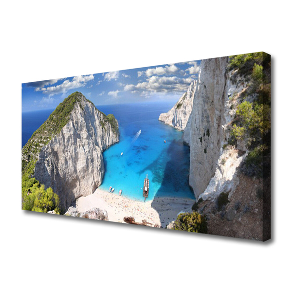 Quadro su tela Paesaggio della spiaggia della montagna della baia