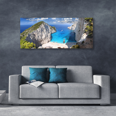 Quadro su tela Paesaggio della spiaggia della montagna della baia
