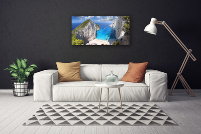 Quadro su tela Paesaggio della spiaggia della montagna della baia