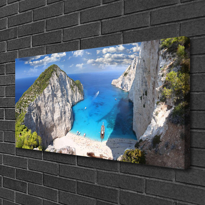 Quadro su tela Paesaggio della spiaggia della montagna della baia