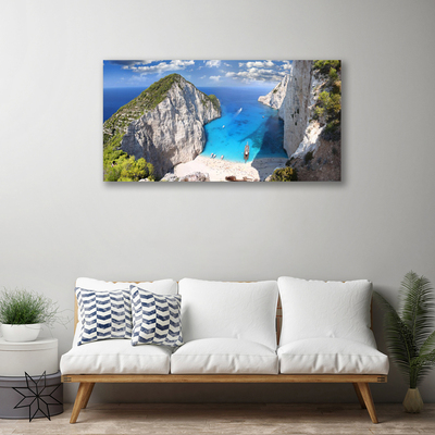 Quadro su tela Paesaggio della spiaggia della montagna della baia