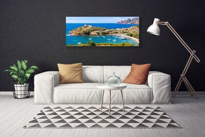 Quadro su tela Paesaggio della spiaggia della montagna della baia