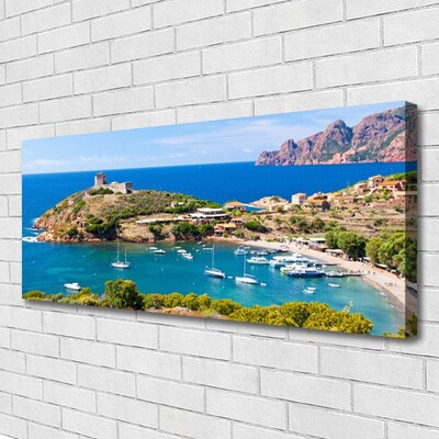 Quadro su tela Paesaggio della spiaggia della montagna della baia