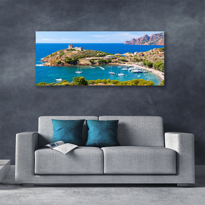 Quadro su tela Paesaggio della spiaggia della montagna della baia