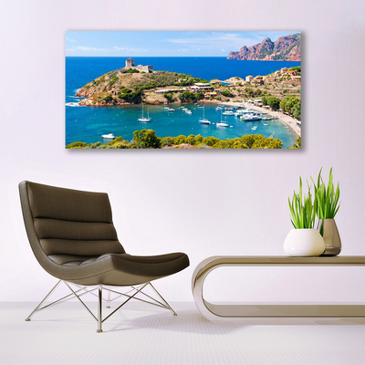 Quadro su tela Paesaggio della spiaggia della montagna della baia