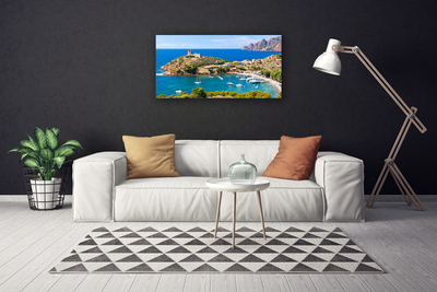 Quadro su tela Paesaggio della spiaggia della montagna della baia