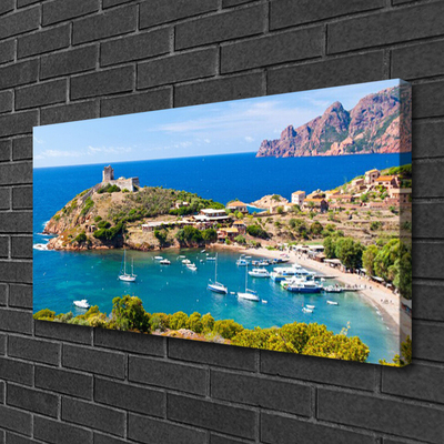 Quadro su tela Paesaggio della spiaggia della montagna della baia