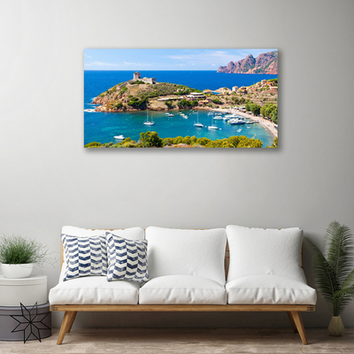 Quadro su tela Paesaggio della spiaggia della montagna della baia