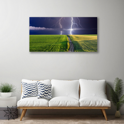 Quadro su tela Paesaggio del campo di fulmini