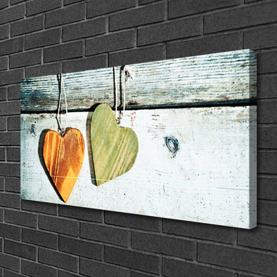 Quadro su tela Cuore in legno Art